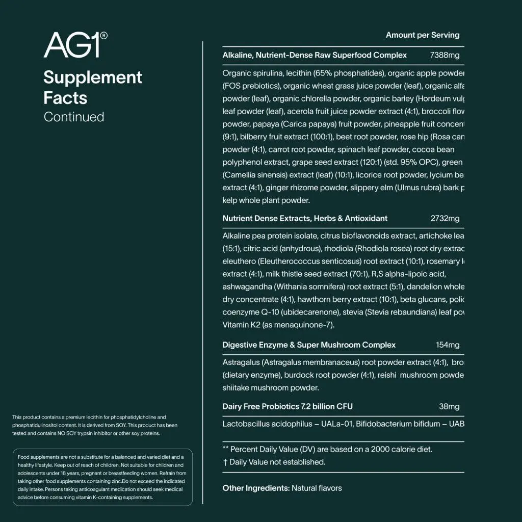 AG1 Athletic Greens 360g Pouch - Comprehensive Daily Nutrition, 30 Servings - Image 5